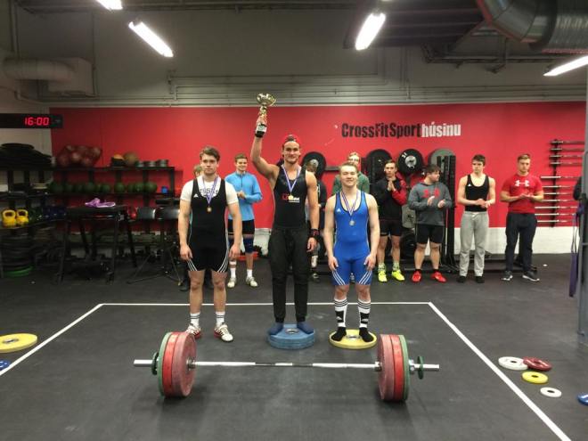 Þrír stigahæstu karlarnir: Daníal (t.v.) Guðmundur og Sindri (t.h.)